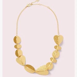 Kate Spade Pedal Collared Textured Gold Statement Necklace